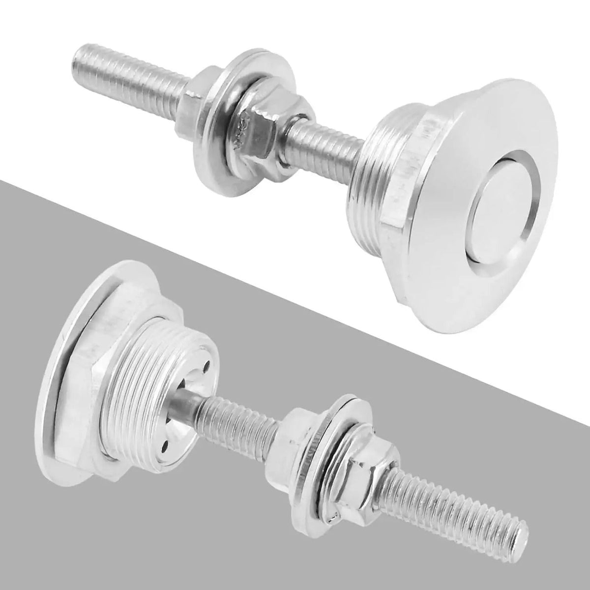 4 piezas de cierres de liberación rápida de aluminio con tratamiento de anodizado universal, de 1.25 pulgadas de diámetro, sujetadores plateados fáciles de usar y antienvejecimiento para vehículos, gabinetes, parachoques, capó y placa de matrícula