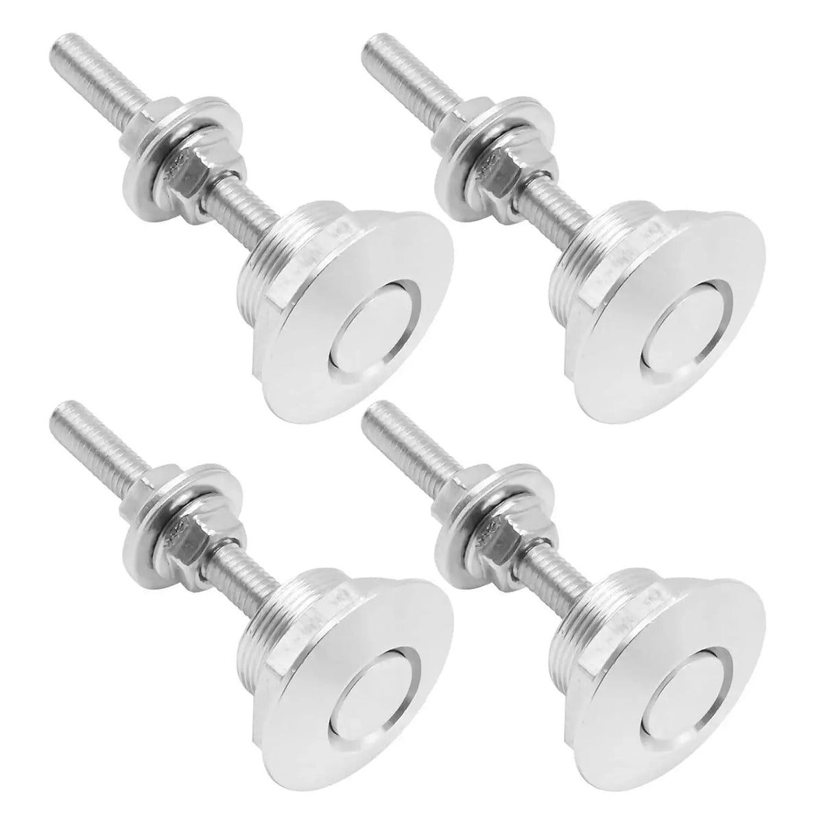 4 piezas de cierres de liberación rápida de aluminio con tratamiento de anodizado universal, de 1.25 pulgadas de diámetro, sujetadores plateados fáciles de usar y antienvejecimiento para vehículos, gabinetes, parachoques, capó y placa de matrícula