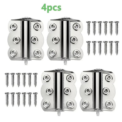 4 bisagras de resorte de acero inoxidable, cierre automático, para puertas mosquiteras, 2.4 x 3 pulgadas, para interiores, exteriores y uso comercial