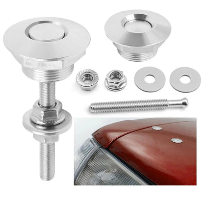 4 piezas de cierres de liberación rápida de aluminio con tratamiento de anodizado universal, de 1.25 pulgadas de diámetro, sujetadores plateados fáciles de usar y antienvejecimiento para vehículos, gabinetes, parachoques, capó y placa de matrícula