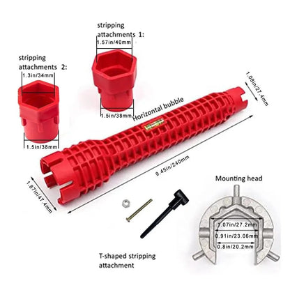 Multifunctional Faucet Ratchet Wrench Set, Sink Faucet Installer and Pipe Extractor Tool for Kitchen and Bathroom Plumbing