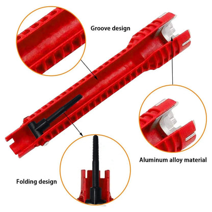 Multifunctional Faucet Ratchet Wrench Set, Sink Faucet Installer and Pipe Extractor Tool for Kitchen and Bathroom Plumbing
