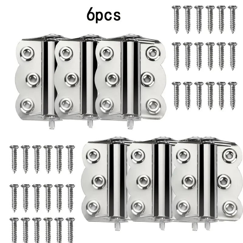 4 bisagras de resorte de acero inoxidable, cierre automático, para puertas mosquiteras, 2.4 x 3 pulgadas, para interiores, exteriores y uso comercial