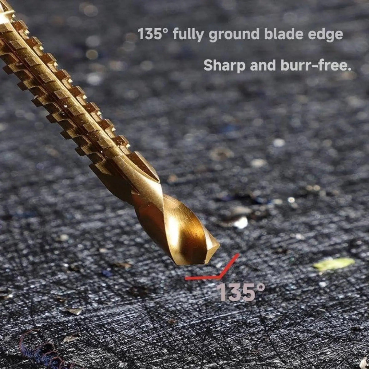 Juego de 6 brocas de acero de alta velocidad con recubrimiento de titanio, vástago recto de construcción duradera, revestimiento de titanio resistente al desgaste para perforar madera y plástico, solo para taladrar, no para cortar, brocas para metal