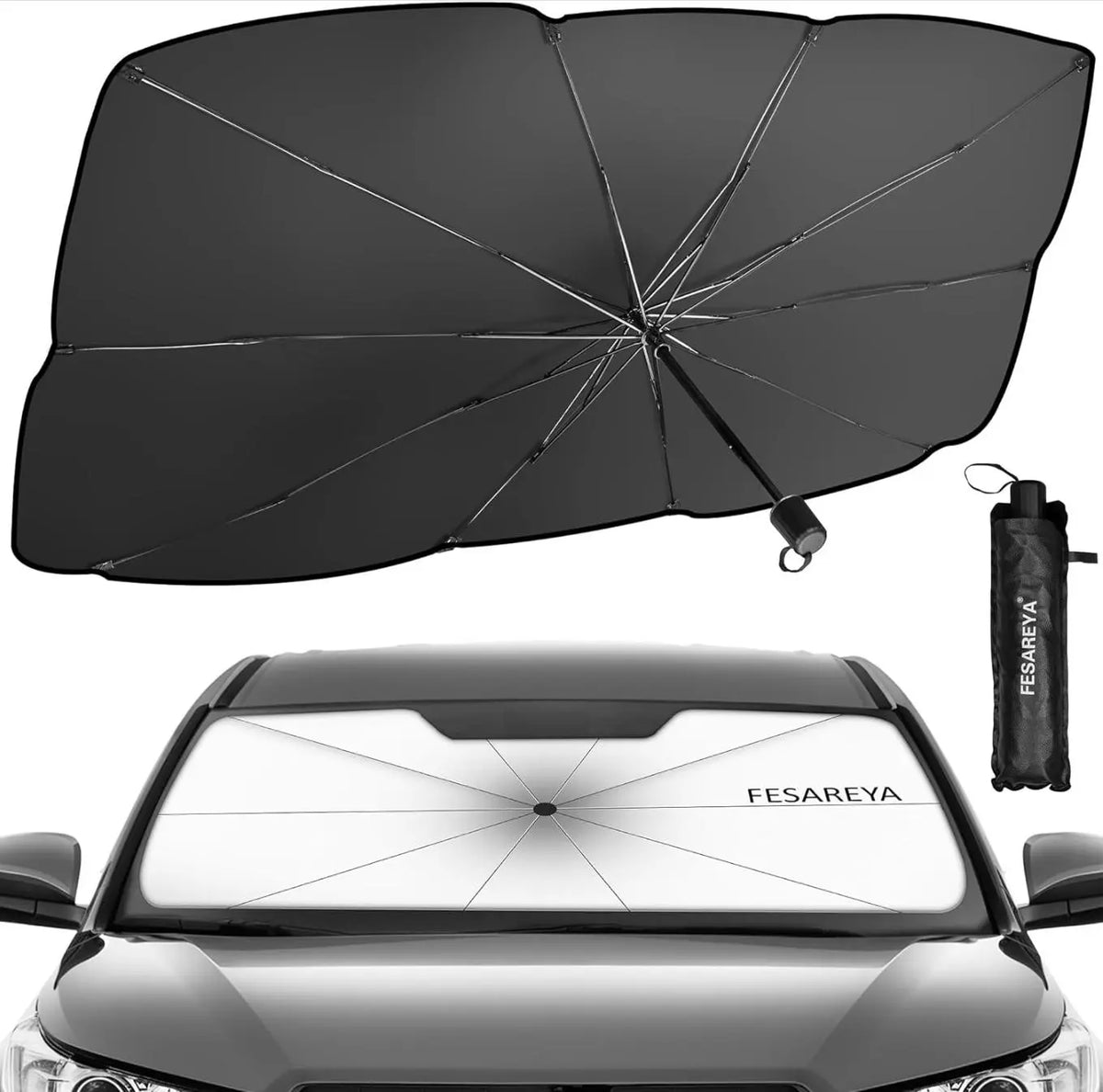 Parasol portátil para parabrisas de coche, paraguas plegable para refrigeración de parabrisas de coche para uso diario, accesorios exteriores para coche, parasoles para ventanas de coche