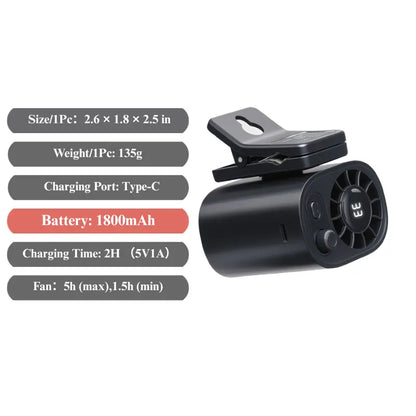 Ventilador de aire acondicionado con clip para coche, modelo 2026, con pantalla LED, rotación de 360°, sistema de refrigeración portátil mini para vehículos, recargable por USB, 199 velocidades ajustables, semicooling de 16℃ y abrazadera ancha