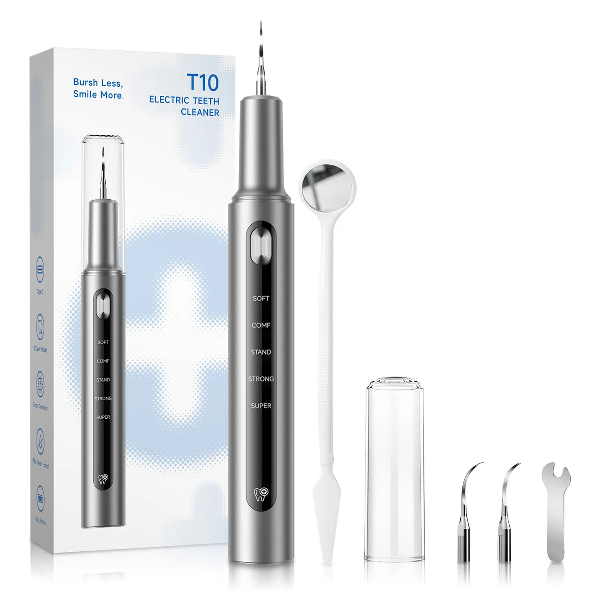 Ultrasonic Dental Plaque Remover for Humans & Pets - Professional Teeth Cleaning Kit for Tartar & Stain Removal, Safe & Gentle Electric Toothbrush for Cats, Dogs and People
