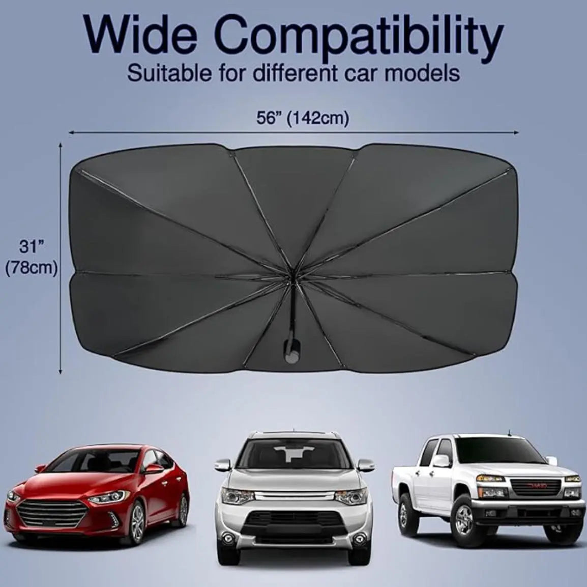 Parasol portátil para parabrisas de coche, paraguas plegable para refrigeración de parabrisas de coche para uso diario, accesorios exteriores para coche, parasoles para ventanas de coche