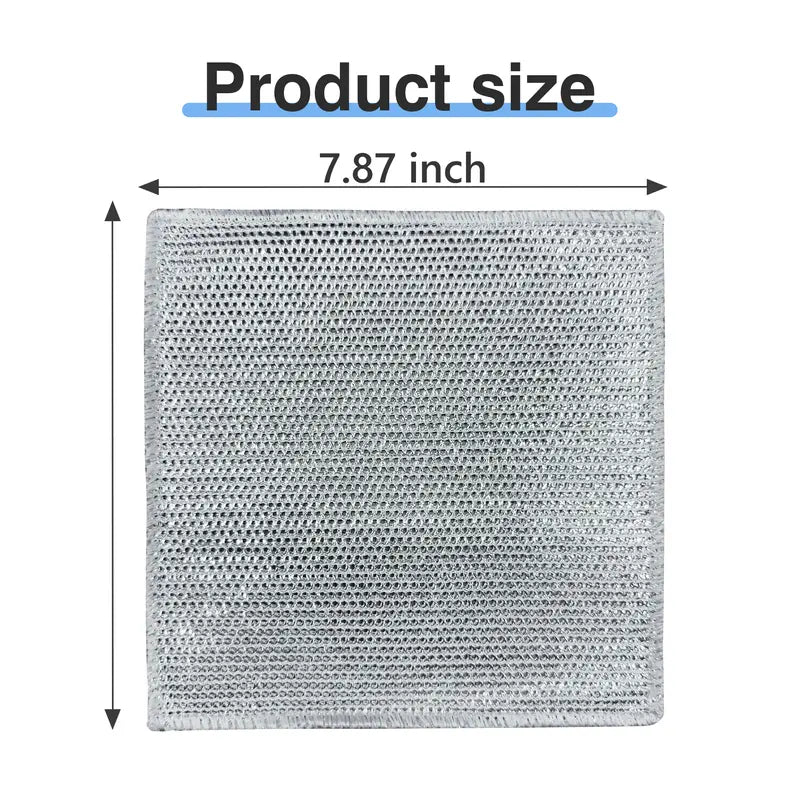 Paquete de 10 paños de alambre multiusos que no rayan, estropajos metálicos para lavar platos, trapos de limpieza de 2 capas para limpieza en seco y húmedo, utensilios de cocina