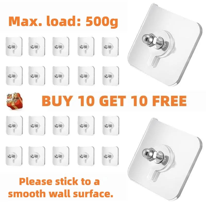 COMPRA 10 Y LLÉVATE 10 GRATIS: 20 piezas de ganchos adhesivos para marcos, ganchos autoadhesivos de montaje en pared adecuados para la decoración de baños y cocinas