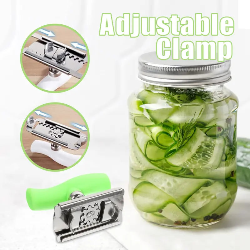 Kit de 2 abridores de tarros blanco y verde – Abridor de tapas de acero inoxidable para manos con artritis, funciona en latas pequeñas y medianas