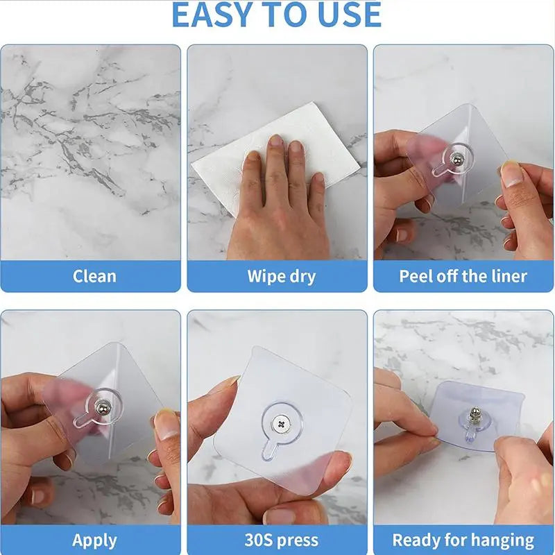 COMPRA 10 Y LLÉVATE 10 GRATIS: 20 piezas de ganchos adhesivos para marcos, ganchos autoadhesivos de montaje en pared adecuados para la decoración de baños y cocinas
