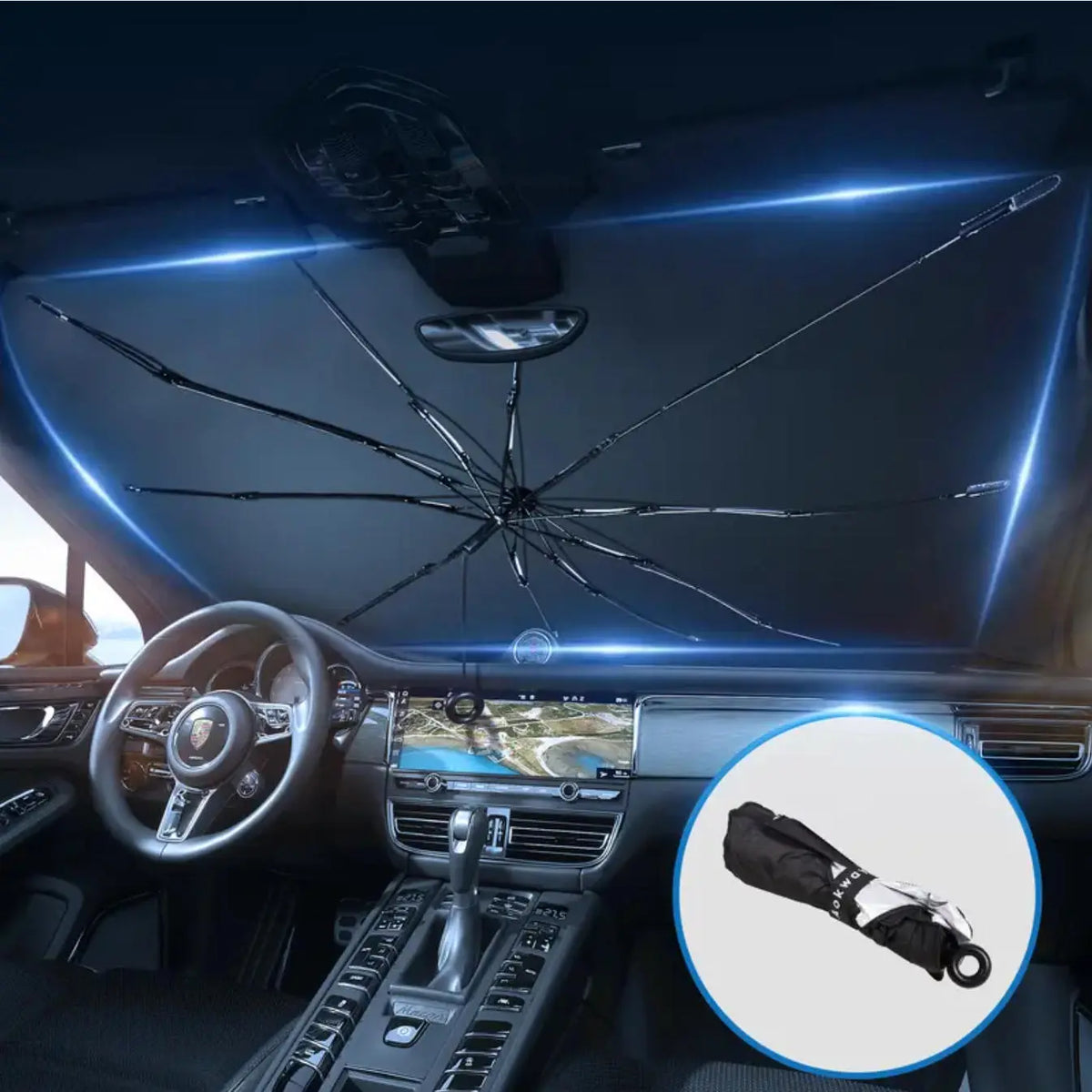 Parasol portátil para parabrisas de coche, paraguas plegable para refrigeración de parabrisas de coche para uso diario, accesorios exteriores para coche, parasoles para ventanas de coche
