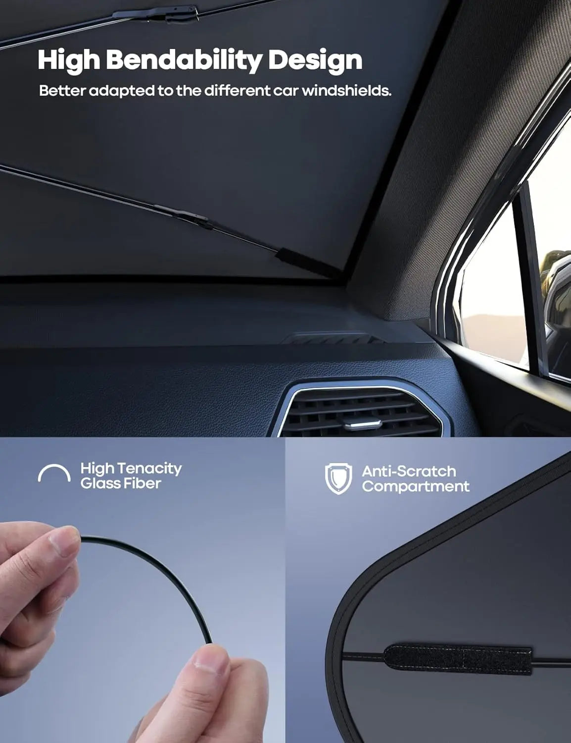 Parasol portátil para parabrisas de coche, paraguas plegable para refrigeración de parabrisas de coche para uso diario, accesorios exteriores para coche, parasoles para ventanas de coche
