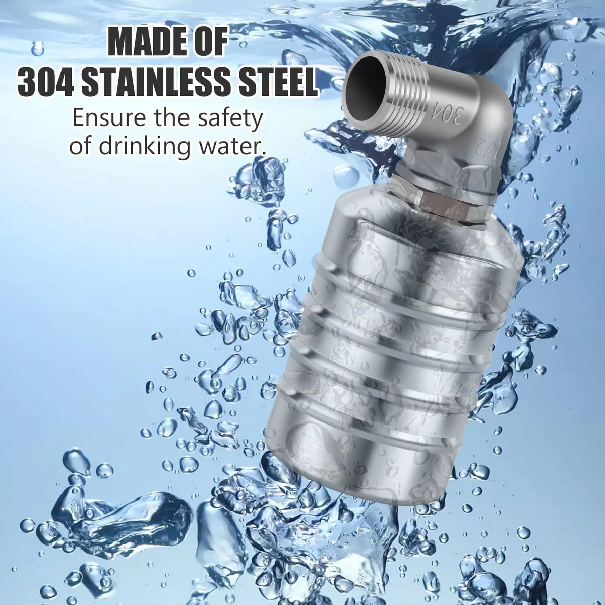 2 Válvulas de Control de Nivel de Agua, Válvula de Flotador de Acero Inoxidable 304, Válvula de Bola Flotante Mini con Cierre Automático, Entrada de Agua Superior/Lateral Segura para Tanque de Agua