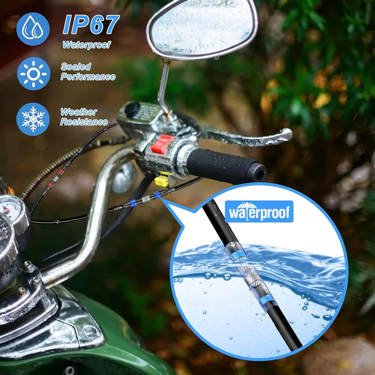 Paquete a granel de 300 conectores de cables termorretráctiles con soldadura: terminales de empalme impermeables con soldadura automática, adhesivo y resistencia a la abrasión para aplicaciones marinas y automotrices