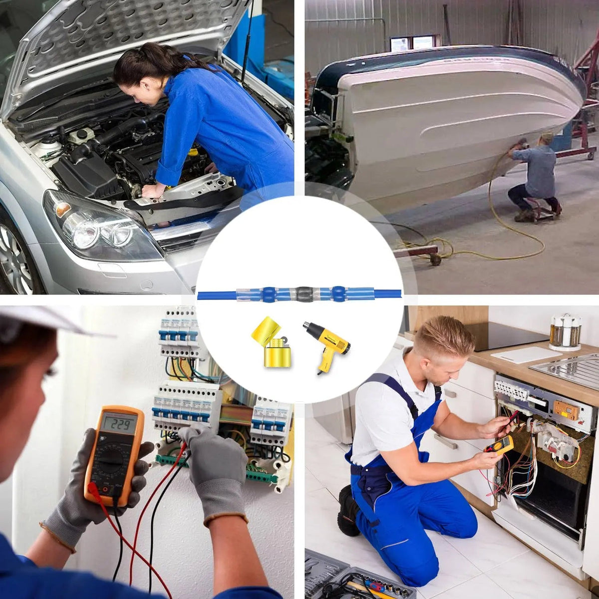 Paquete a granel de 300 conectores de cables termorretráctiles con soldadura: terminales de empalme impermeables con soldadura automática, adhesivo y resistencia a la abrasión para aplicaciones marinas y automotrices