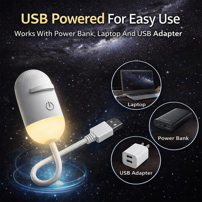 USB 2-in-1 Galaxy Projector and Warm Night Light - 3 or 12 Projection Discs