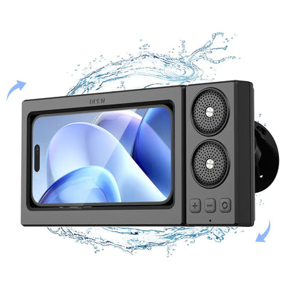 Bathroom shower waterproof phone holder Bluetooth speaker 360°Rotation touch screen mobile phone box watch movie listening music